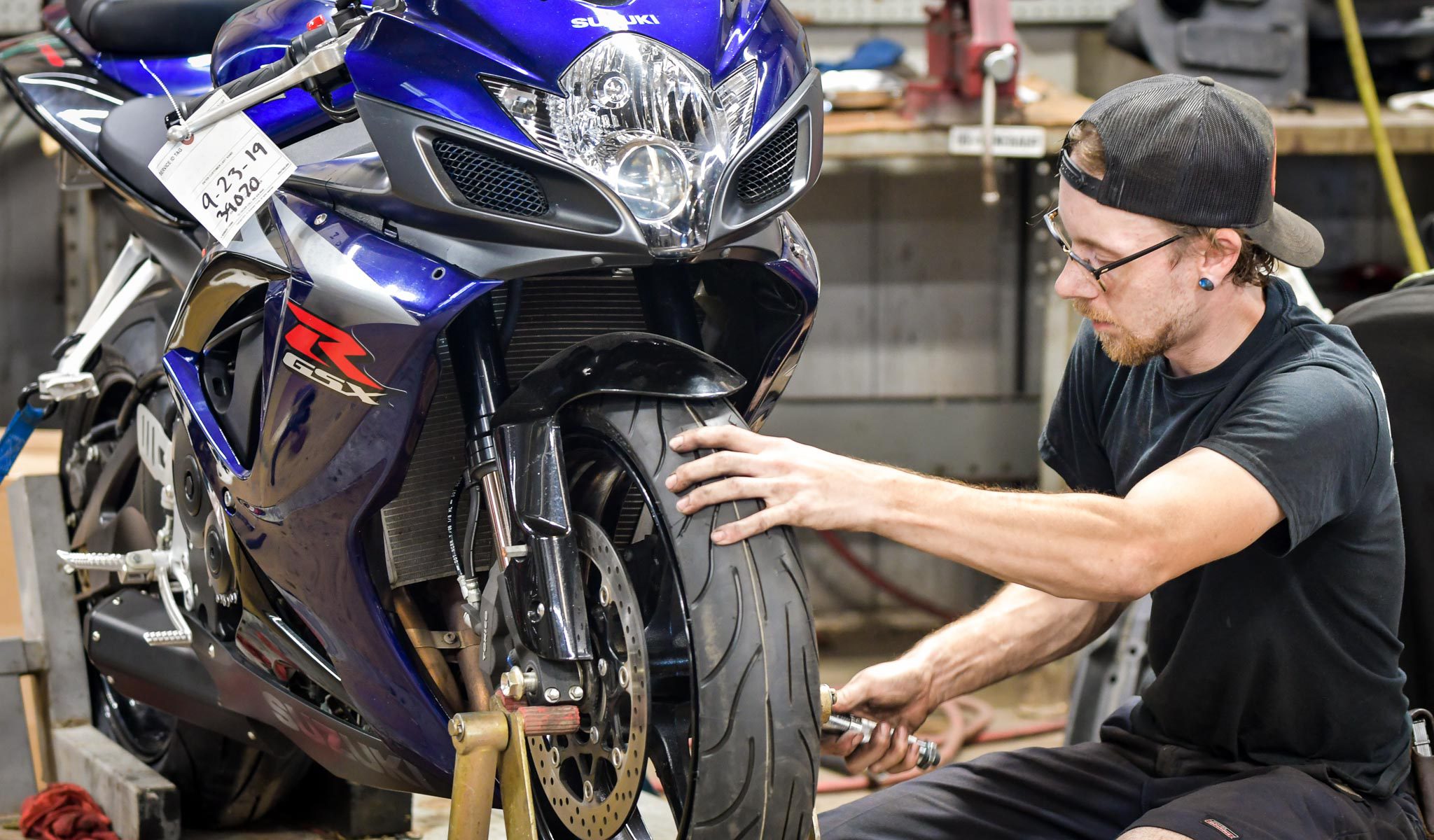 motorcycle maintenance changing front tire