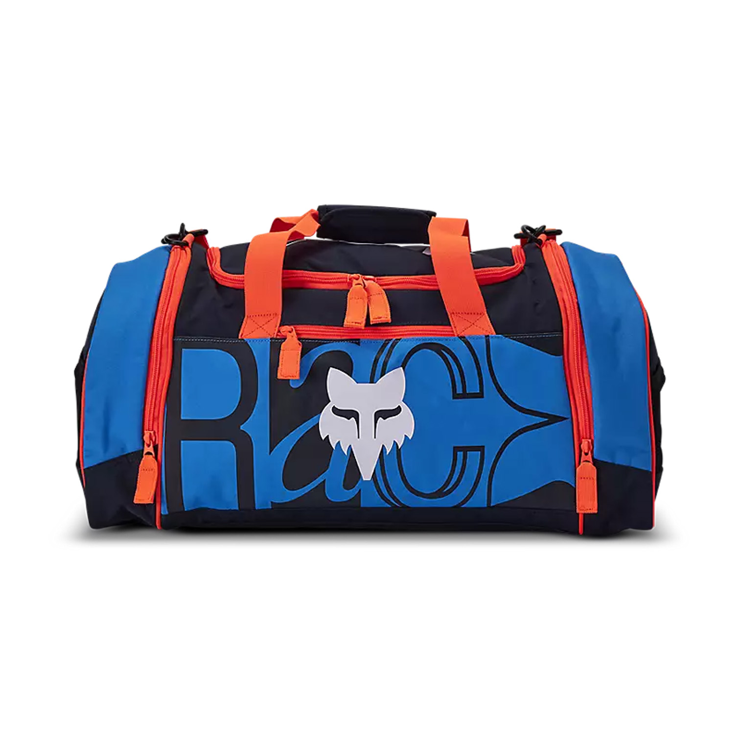 front view of Fox 180 Race Spec Duffle Bag in True Blue