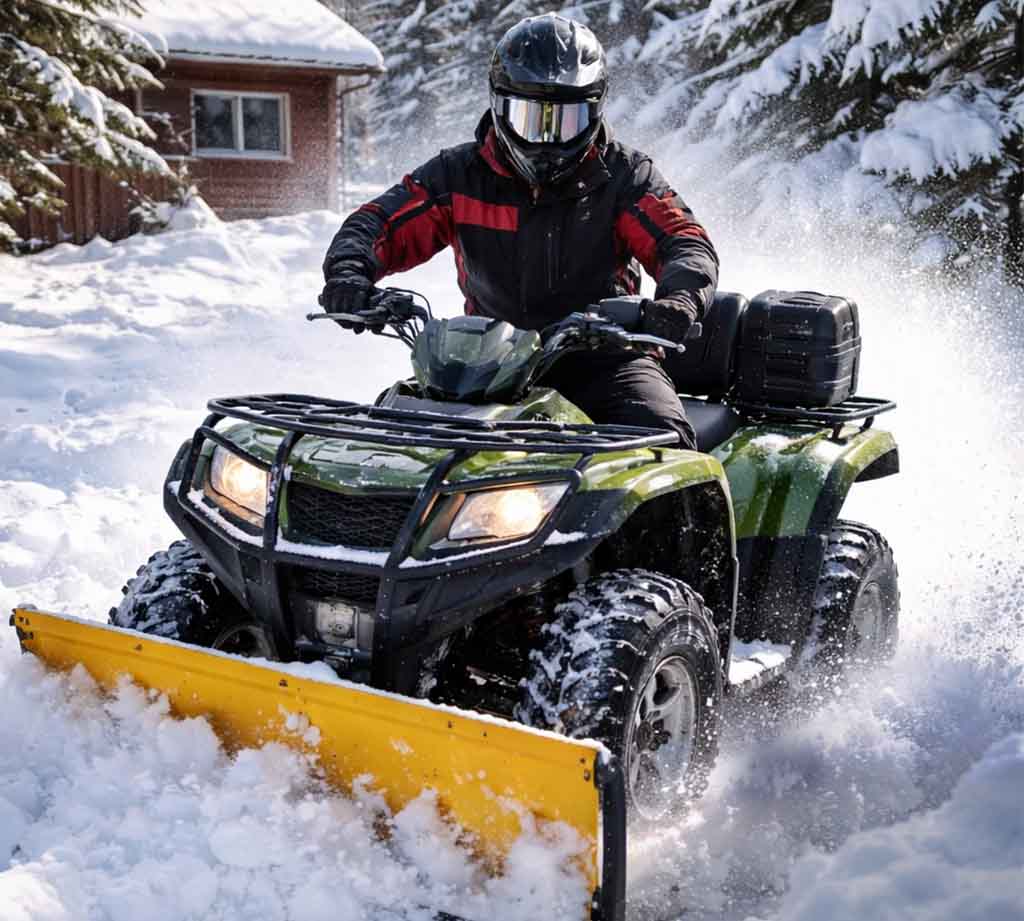 ATV Rider doing donuts in the dirt