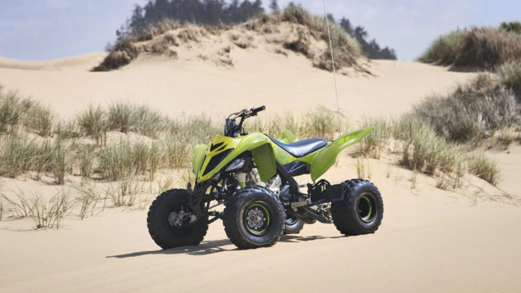 2026 Yamaha Raptor 700r SE parked in the sand.