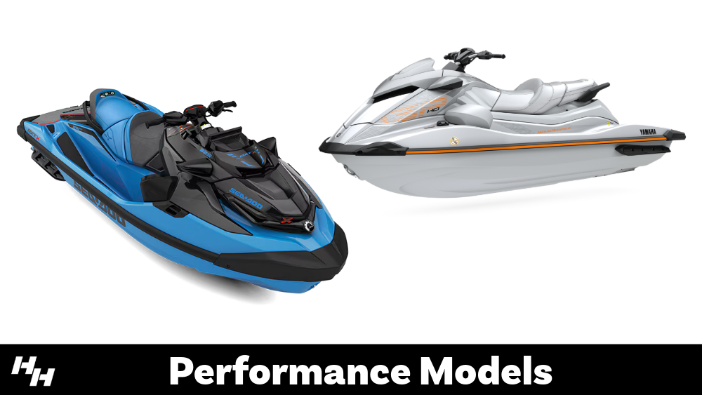 Examples of performance PWC models from Sea-Doo and Yamaha
