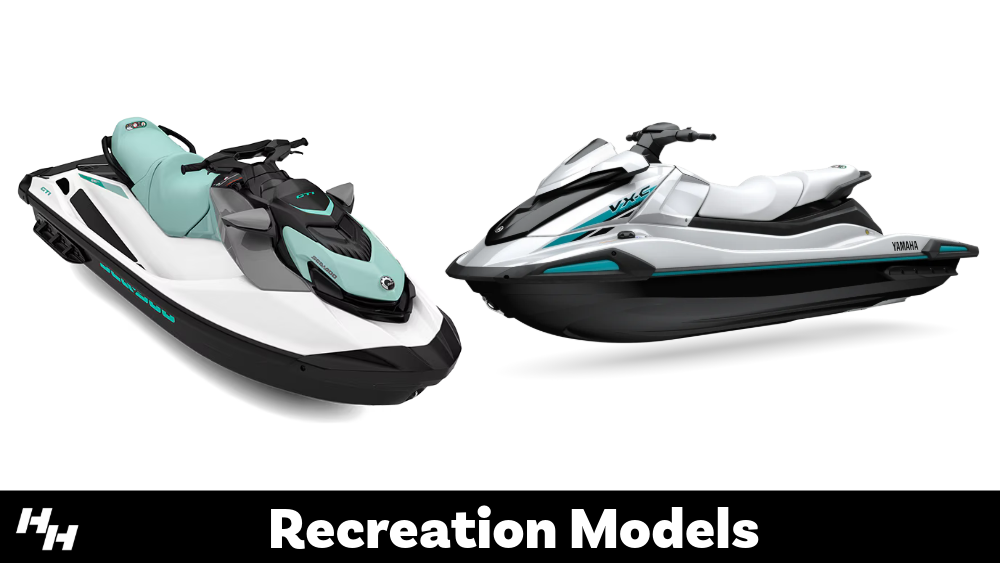 Examples of Recreation PWC models from Sea-Doo and Yamaha