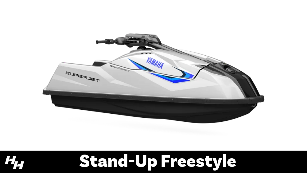 Example of a stand-up freestyle pwc model from Yamaha