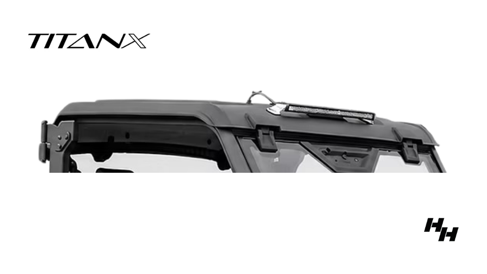 The Titan X side by side comes standard with a roof.