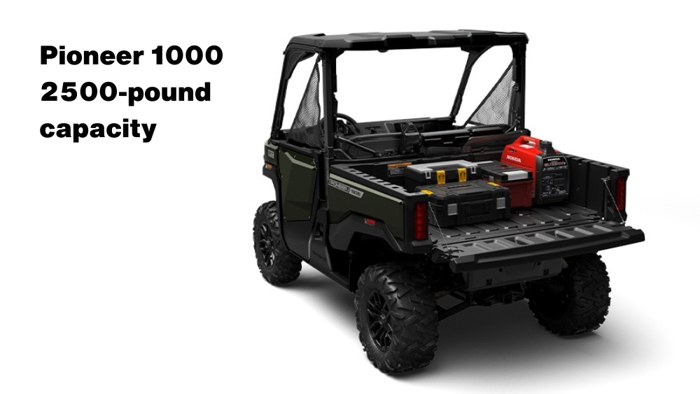 Honda Pioneer 1000 features a 2,500-lb towing capacity
