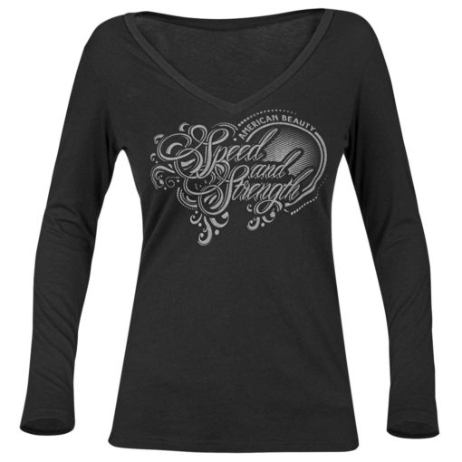 Speed and Strength Women’s American Beauty Long Sleeve V-Neck Tee