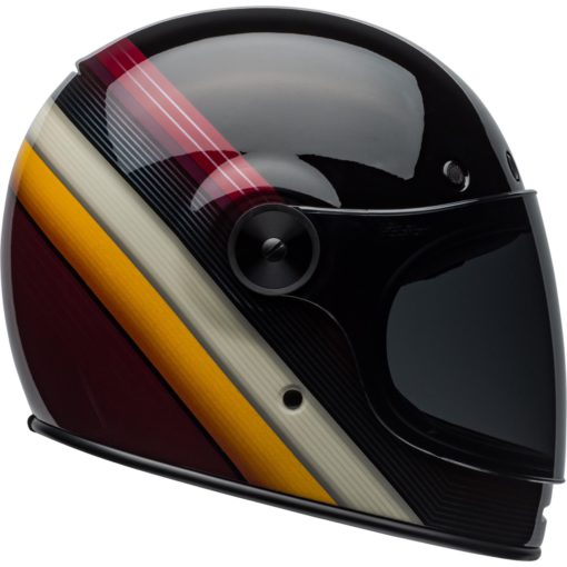 Bell Bullitt Motorcycle Full Face Helmet Burnout Gloss Black/White/Maroon