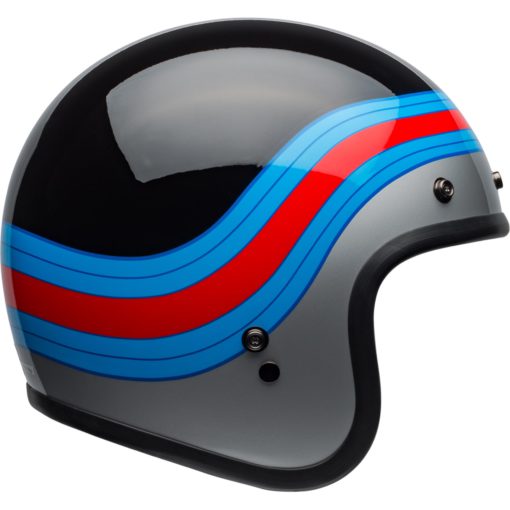 Bell Custom 500 Motorcycle Open Face and 3/4 Helmet Pulse Gloss Black/Blue/Red