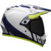 Stock image of Bell MX-9 Adventure MIPS Motorcycle Helmet Dash Gloss White/Blue/Hi-Viz product