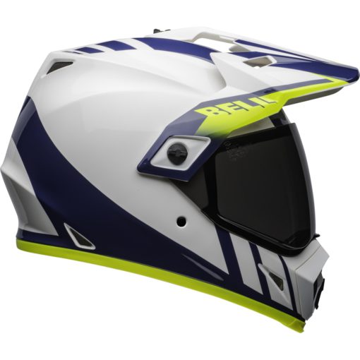 Bell MX-9 Adventure MIPS Motorcycle Helmet Dash Gloss White/Blue/Hi-Viz