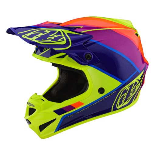 Troy Lee Designs SE4 POLYACRYLITE HELMET W/MIPS BETA YELLOW / PURPLE