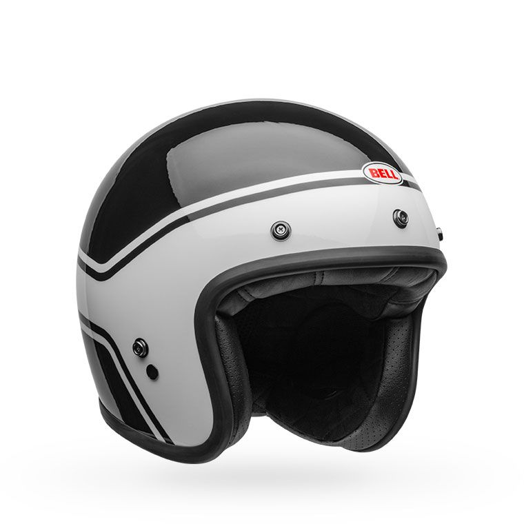 Bell Custom 500 Motorcycle Cruiser Helmet Streak Gloss Black/White