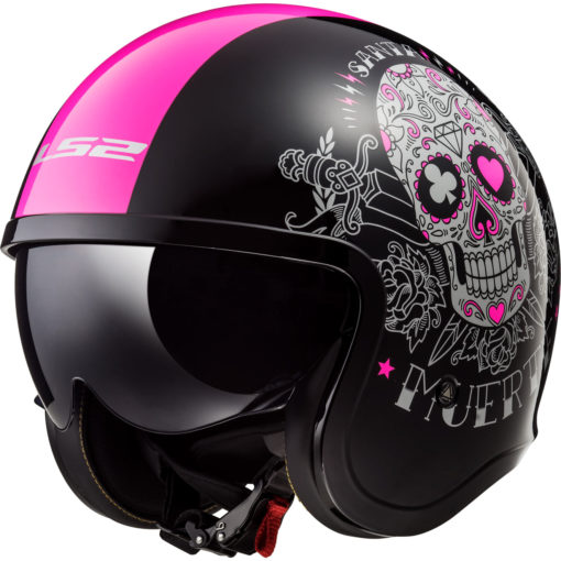 LS2 Helmets Spitfire Pink Muerte Motorcycle Open Face & 3/4 Helmet