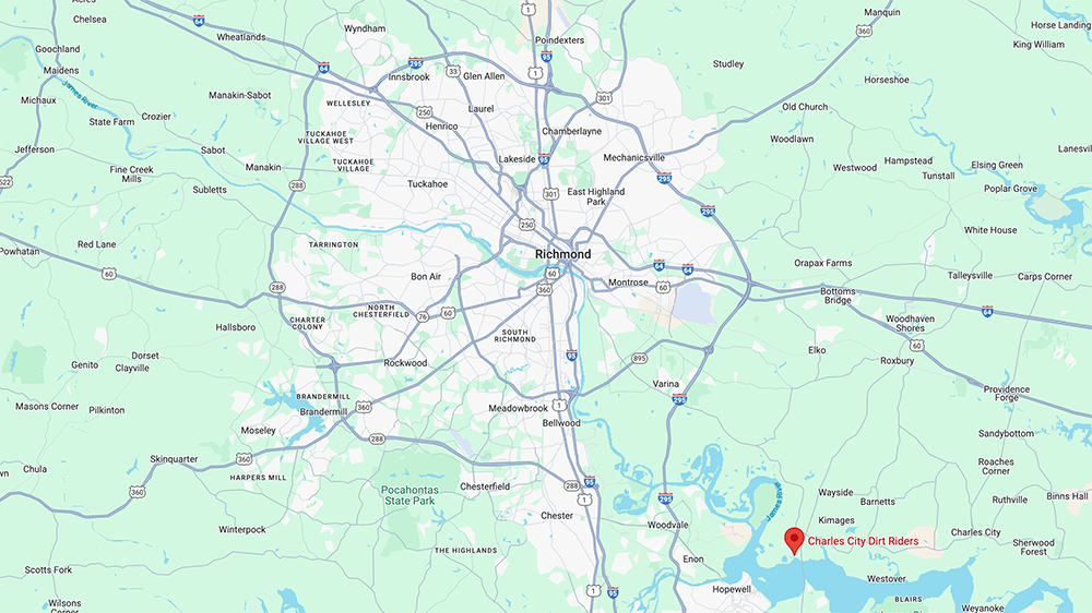Google Map Location of Charles City Dirt Riders