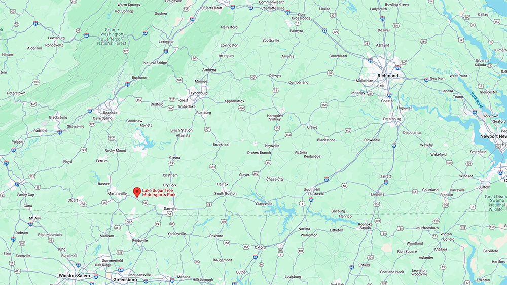 Google Map Location of Lake Sugar Tree Motorsports Park