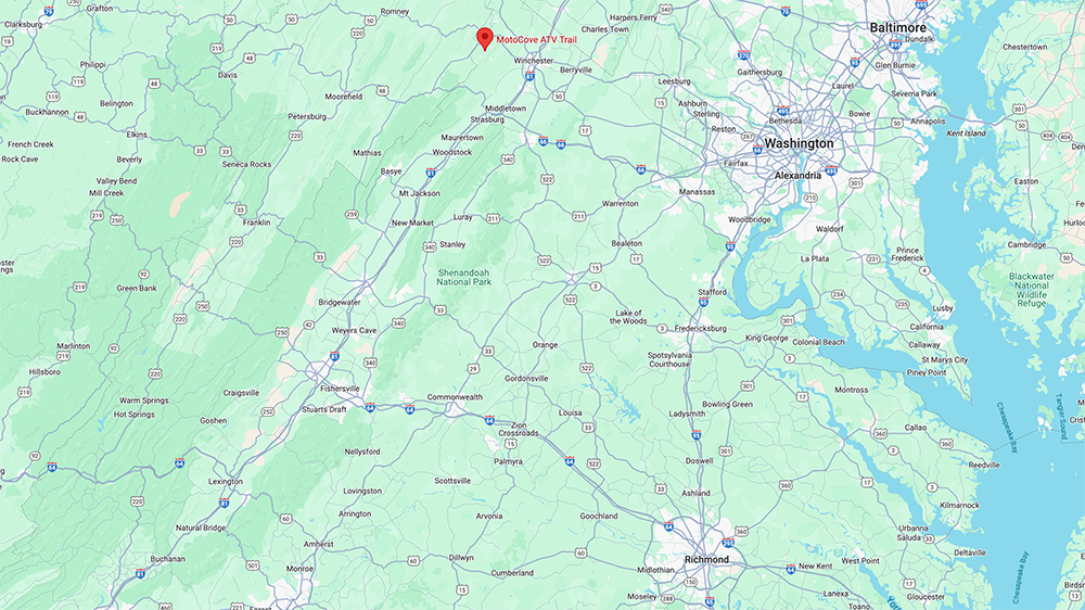 Google Map Location of Moto Cove ATV Trail System
